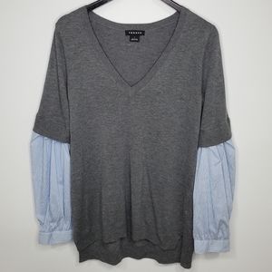 Trouve V-Neck Gray Women's Sweater
